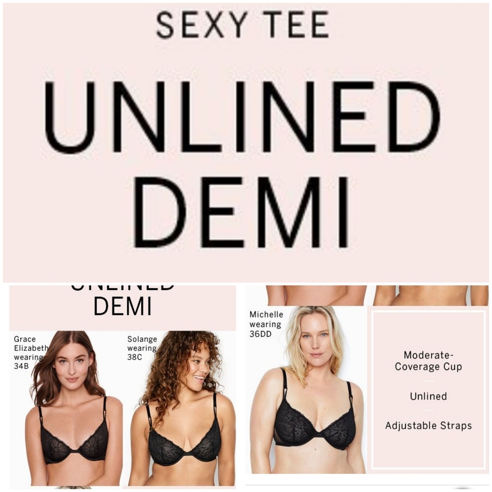 DEAL DAY.! Victoria's secret sexy tee black sequin unlined demi bra - Picture 2 of 2
